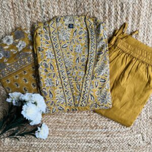 Women's Cotton Kurti Pant Dupatta Set
