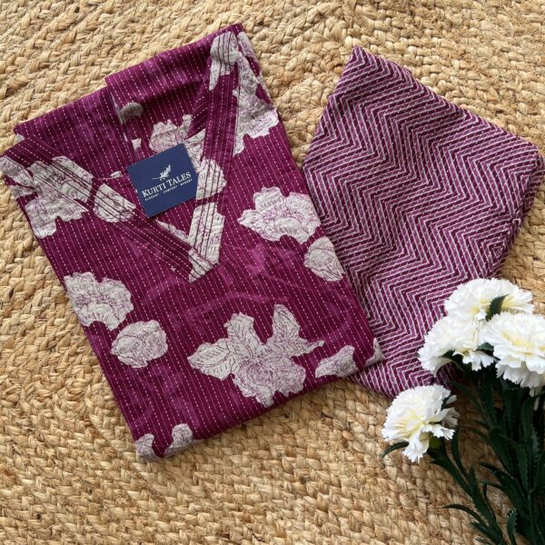 Women's Straight Cotton Kurti & Pant Set