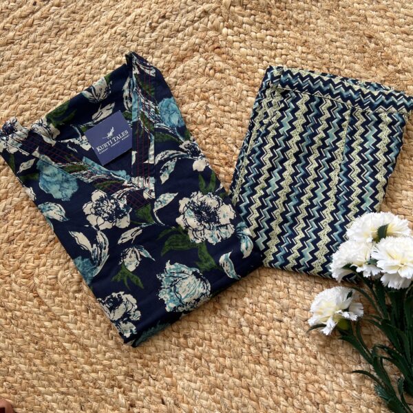 Women's Straight Cotton Kurti & Pant Set