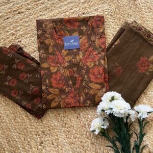 Women's Aline Cotton Kurti Pant Dupatta Set