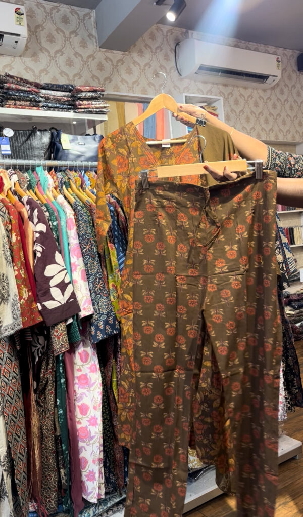 Women's Aline Cotton Kurti Pant Dupatta Set - Image 4