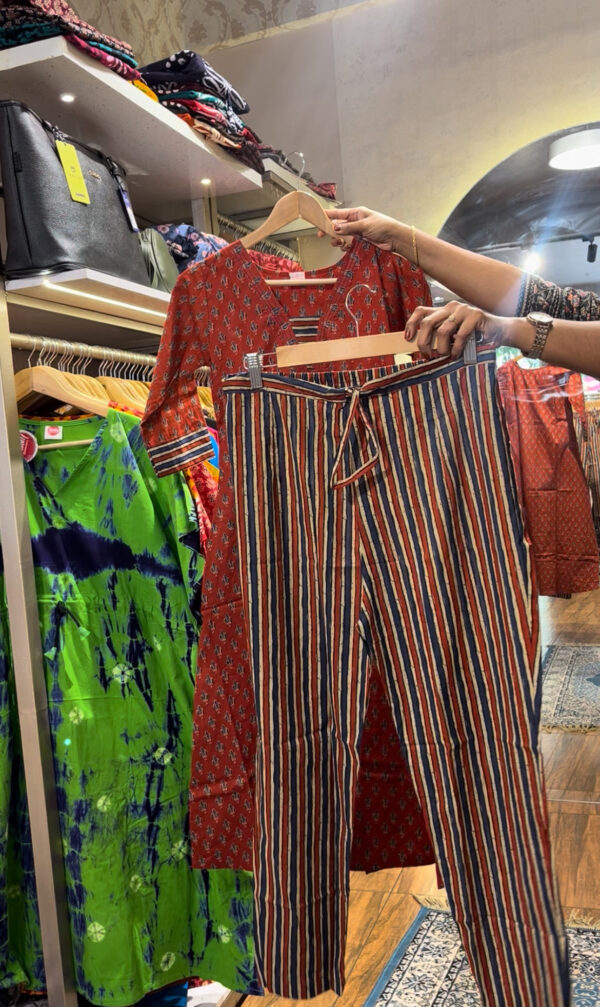 Women's Aline Cotton Kurti Pant Set - Image 4
