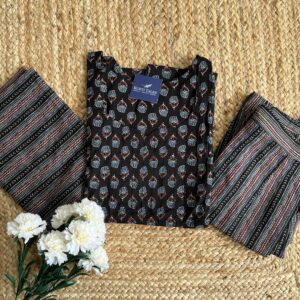 Women's Straight Cotton Kurti Pant Dupatta Set