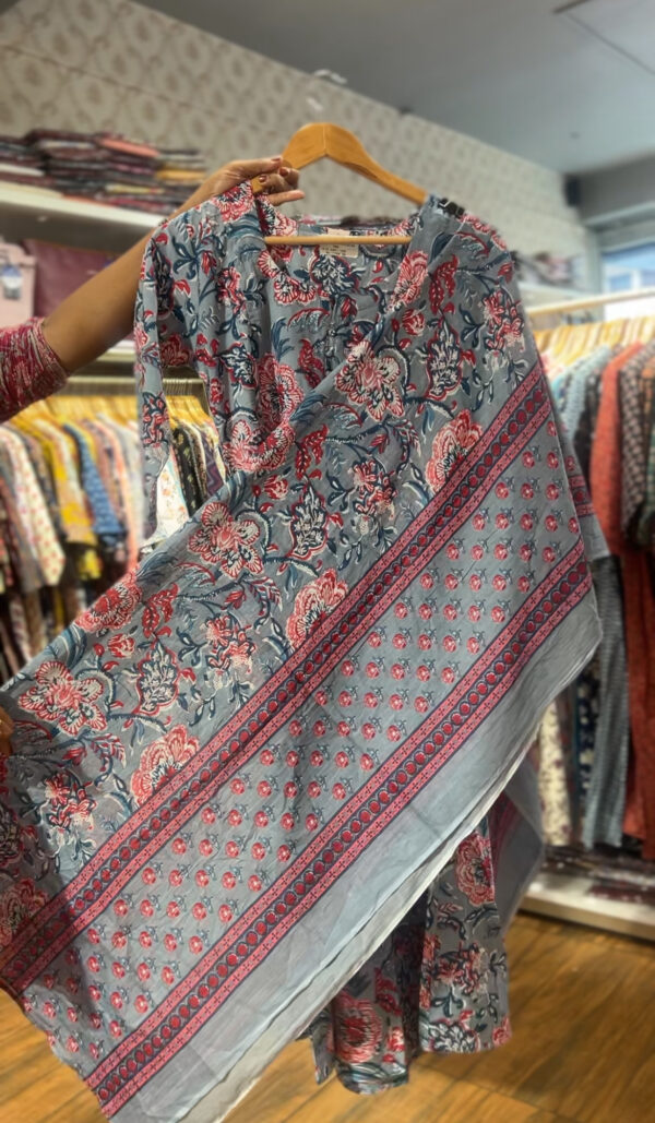 Women's Aline Cotton Kurti Pant Dupatta Set - Image 3