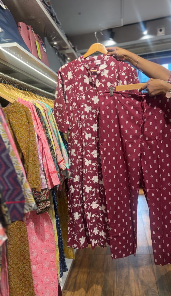 Women's Aline Cotton Kurti Pant Set - Image 3