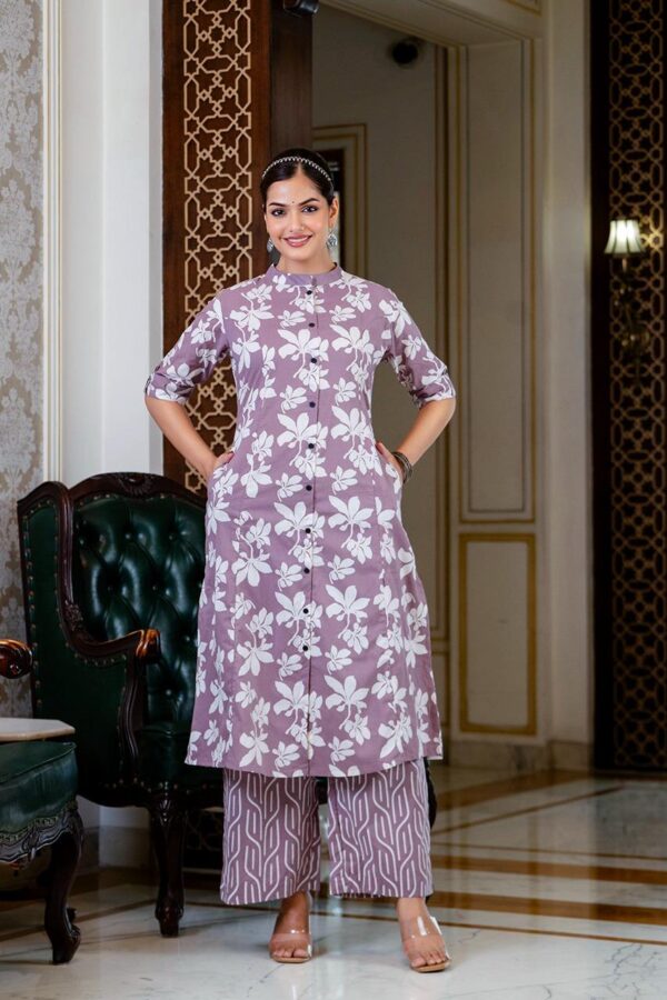 Women's Cotton Kurta & Pant Set - Image 2