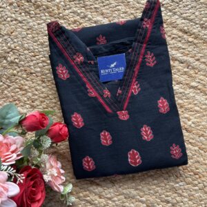 Women's Straight Cotton Handblock Kurti