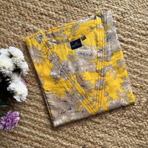 Women's Cotton Aline Pleated Kurti