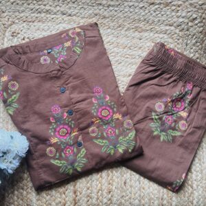 Women's Aline Princess cut Cotton Kurti Pant Set