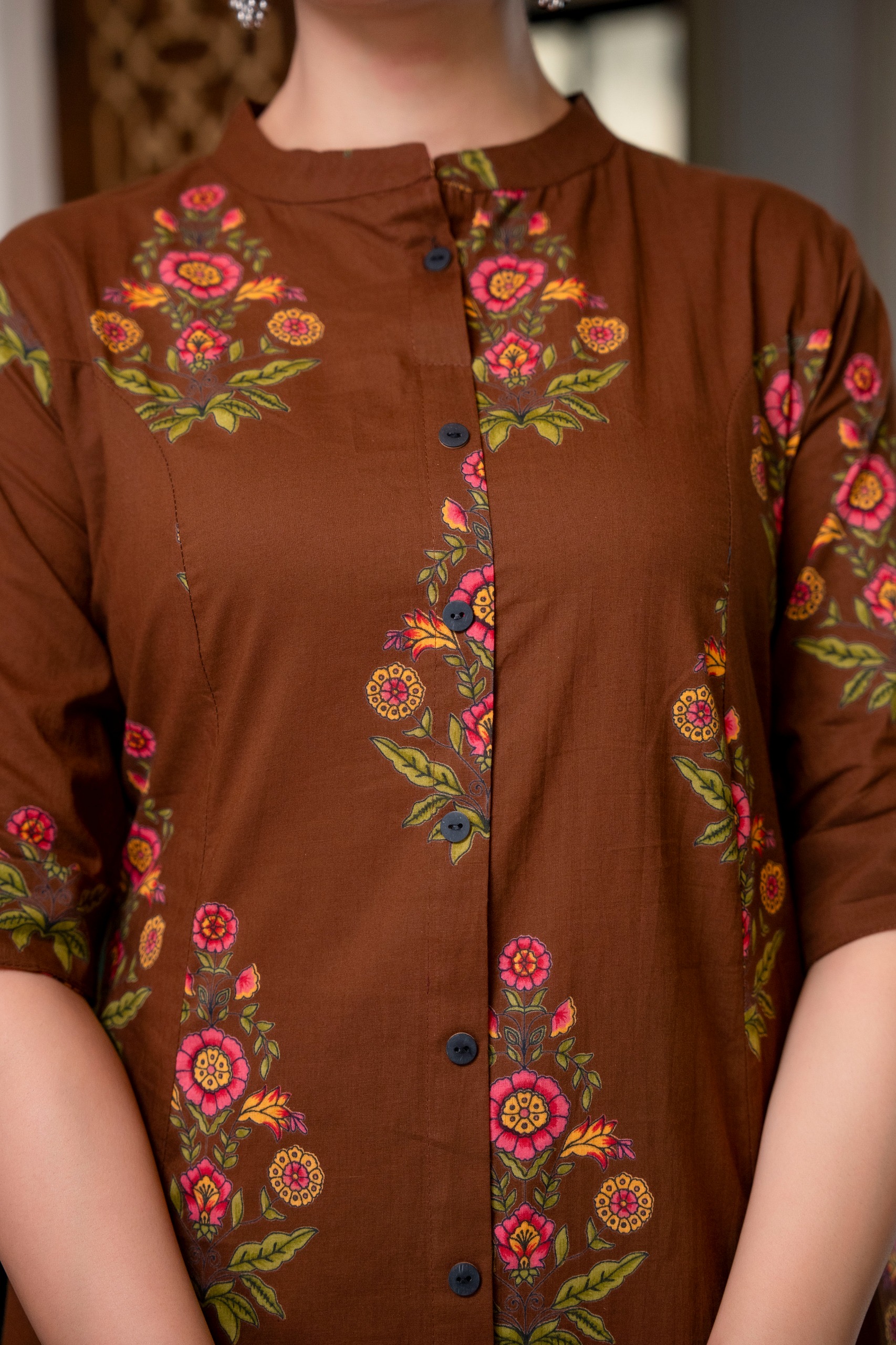 Women's Aline Princess cut Cotton Kurti Pant Set - Image 3